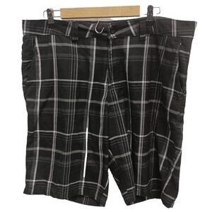 O'Neill Mens Shorts Size 38 Black White Plaid Skater 90s Y2K Golf Casual